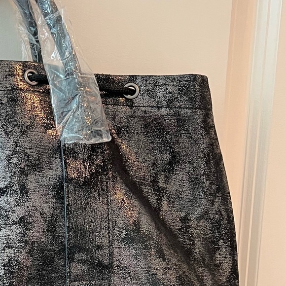 Pewter Black ATM Anthony Thomas Melillo Metallic Nubuck Tote NWT - Picture 4 of 16